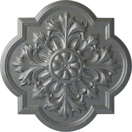 Ekena Millwork Bonetti Ceiling Medallion (Fits Canopies up to 5 1/8"), Hand-Painted Platinum, 20"OD x 1 3/4"P CM20BOPLS